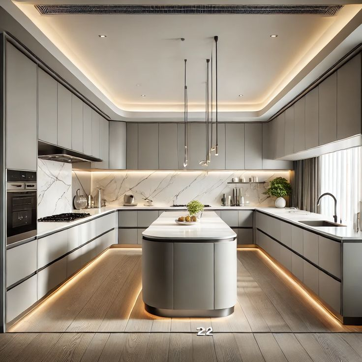 U-Shaped Modular Kitchen